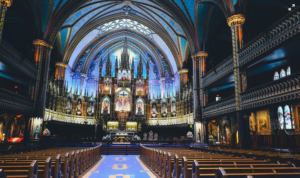 FAMOUS NOTRADAME BASILICA IN MONTREAL CANADA