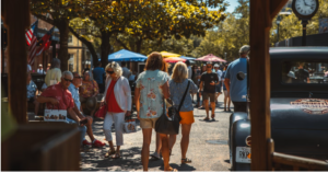 RESIDENTS WALKING DOWN THE STREET INN SAVANNA