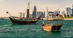 TWO BOATS ON THE WATER IN QATAR